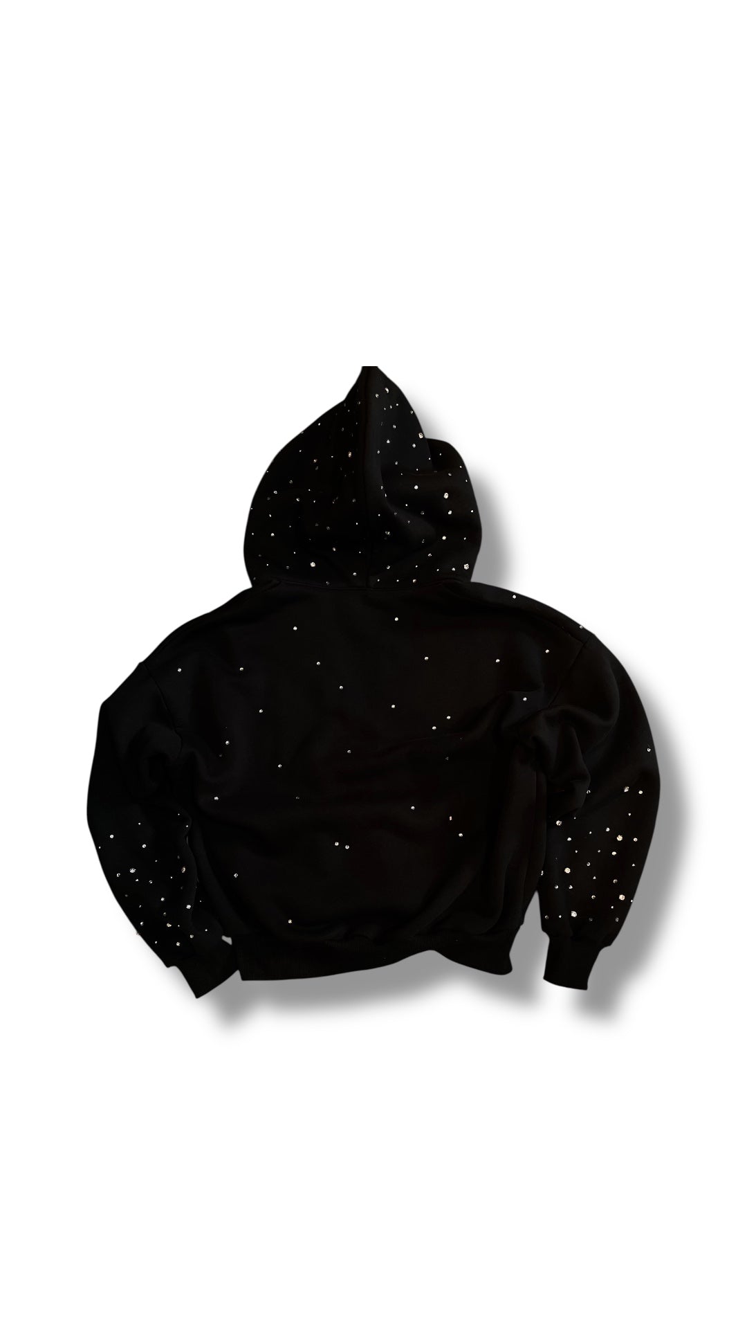 Hand-Made Rhinestone Zip Hoodie