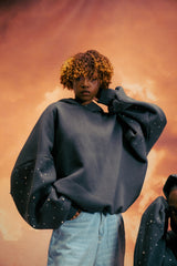 Hand-Made Rhinestone Hoodie