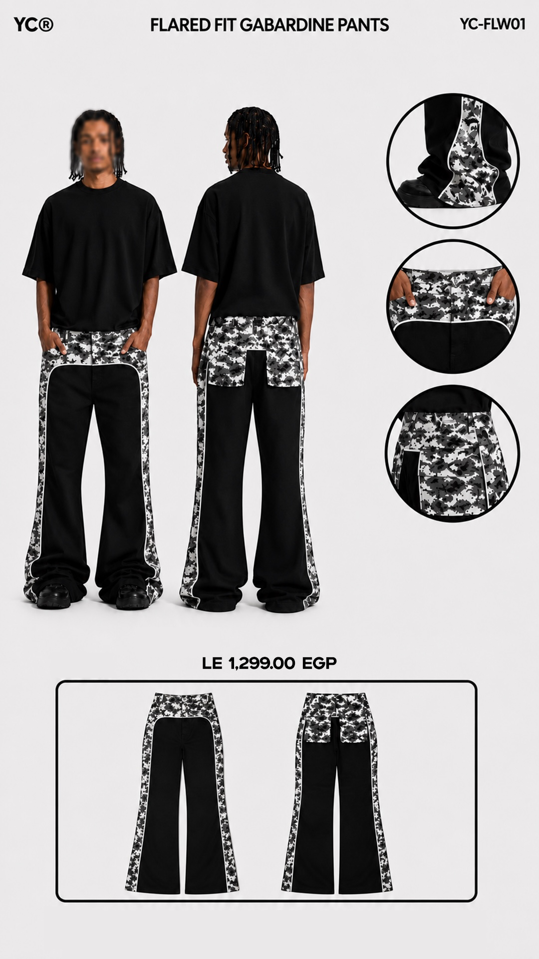 Flared Gabardine Pants