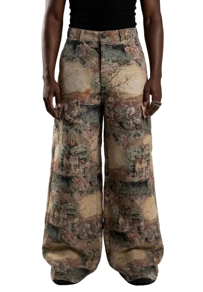 Tapestry Wide-Leg Pants