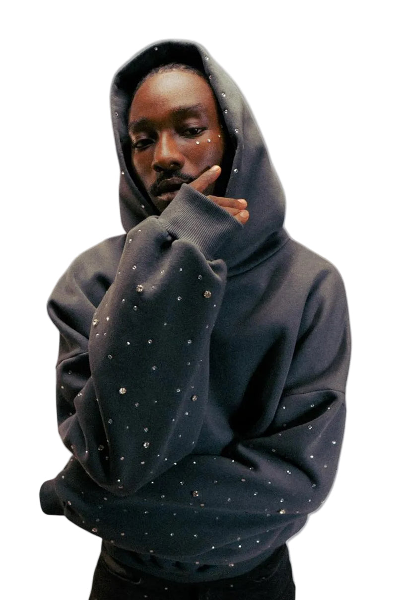 Hand-Made Rhinestone Hoodie