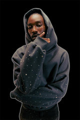 Hand-Made Rhinestone Hoodie